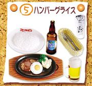 Re-ment Miniatures : Everyone at the Family Restaurant (2006) #5 - Miniature Steak & Beer Meal