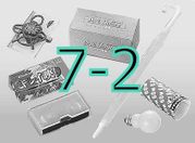 Re-ment Miniatures : Puchi Convenience Store (2005) #7-2 / Color Variation Set - Miniature VHS Cassette Tape & Umbrella