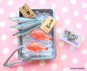 Re-ment Supermarket #3 - Miniature Fish / Seafood / Kinmedai / Sanma / Asari 