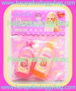 Vintage Licca Chan Doll Shampoo Eraser Set - Pink & Orange (1997)