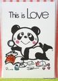 Retro : Kawaii Panda Postcard : This is Love : Illustration by Rune Naito