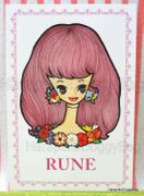 Retro : Oshare / Fashionable Lady Postcard : RUNE : Illustration by Rune Naito