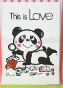 Retro : Kawaii Panda Postcard : This is Love : Illustration by Rune Naito