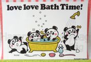 Retro : Kawaii Panda Postcard : Bath Time : Illustration by Rune Naito