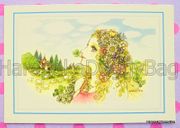 Retro : Shojo Greeting Card - Four Leaf Clover : Illustrated by Macoto Takahashi 