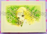 Retro : Shojo Greeting Card - Suzuran Flowers : Illustrated by Macoto Takahashi 