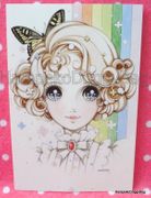 Retro : Shojo Postcard - Girl / Butterfly (2014) : Illustrated by Macoto Takahashi