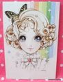Retro : Shojo Postcard - Girl / Butterfly (2014) : Illustrated by Macoto Takahashi