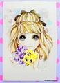 Retro : Shojo Postcard - Pansies : Illustrated by Macoto Takahashi 