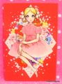Retro : Shojo Postcard - Red Dress : Illustrated by Macoto Takahashi