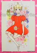 Retro : Shojo Postcard - White Bow : Illustrated by Macoto Takahashi