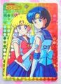 Yamakatsu Card : Sailor Moon Pose Bromide Prism Card - Q2 (1992) Sailor Moon & Sailor Mercury (VARIATION 1) (VERY GOOD CONDITION)