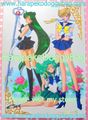 Sailor Moon S : Shitajiki Cardboard Picture Board Promotional Item : Sailor Team (1994) 