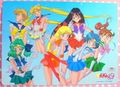 Sailor Moon S : Shitajiki Cardboard Picture Board Promotional Item : Sailor Team (1994) 