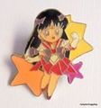 Kanebo Foods Promo Item : Sailor Moon Super S : Miracle Pin - Sailor Mars / Stars (GOOD CONDITION)