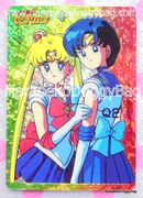Yamakatsu Card : Sailor Moon Pose Bromide Prism Card - Q2 / Sailor Moon & Sailor Mercury (DOTS) (NEAR EXCELLENT CONDITION)