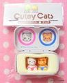 Tomy 1998 : Cutey Cats : Miniature Cat Figures & Pencil Case - Set A