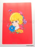 Vintage 1970s : Shitajiki / Writing Board - Girl With Flowers