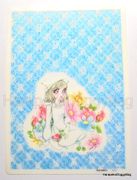 Vintage 1970s : Shitajiki / Writing Board - Nurse & Flowers : Illustration by Mariko Nozawa
