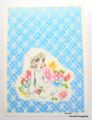 Vintage 1970s : Shitajiki / Writing Board - Nurse & Flowers : Illustration by Mariko Nozawa