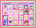 Vintage Hana to Yume Comics Furoku : Character Pettanko Seal Sticker Sheet (1970s) : Illustrations by Jun Mihara & Others