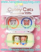 Tomy Miniature Toys : Cutey Cats : Miniature Pencil Case With Cat Figures - Set B (1998)