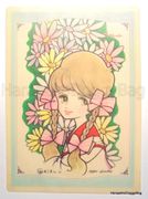 Vintage 1960s : Shitajiki / Writing Board : School Girl : Illustration by Masako Watanabe (USED CONDITION)