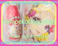 Vintage Japanese Water Bottle With Retro Shojo Manga Girl & Venice Illustration (1960s)