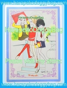 Vintage Masako Watanabe Shitajiki Illustration Board - Retro Shojo Girls (BLUE) (1960s)
