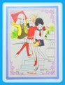 Vintage Masako Watanabe Shitajiki Illustration Board - Retro Shojo Girls (BLUE) (1960s)