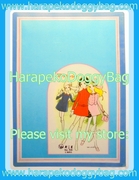 Vintage Masako Watanabe Shitajiki Illustration Board - Retro Shojo Girls & Birds (1960s)