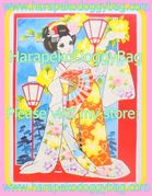 Vintage Ribon Comics Furoku : Retro Shojo Girl in Kimono (1960s) : Illustration by Miyako Maki