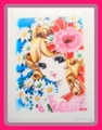 Vintage Miyako Maki Shitajiki Picture Board - Retro Shojo Girl With Flowers (A) (1960s)