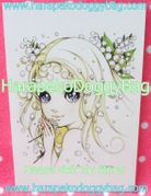 Retro Shojo Girl Postcard - Beautiful Flowers (2014) : Illustration by Macoto Takahashi
