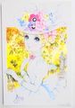 Retro Shojo Girl Postcard - Beautiful Leaves (2017) : Illustration by Macoto Takahashi