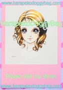 Retro Shojo Girl Postcard - Elegant Bow (2000s) : Illustration by Macoto Takahashi