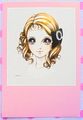 Retro Shojo Girl Postcard - Elegant Bow (2000s) : Illustration by Macoto Takahashi