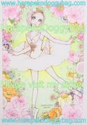 Retro Shojo Girl Postcard - Flower Ballerina (2018) : Illustration by Macoto Takahashi