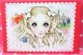 Retro Shojo Girl Postcard - Flower Talk (2014) : Illustration by Macoto Takahashi