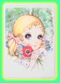 Retro Shojo Girl Postcard - Flowers & Woods (1998) : Illustration by Macoto Takahashi