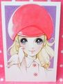 Retro Shojo Girl Postcard - Peace & Love (2014) : Illustration by Macoto Takahashi