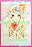 Retro Shojo Girl Postcard - Peacefulness (2010) : Illustration by Macoto Takahashi