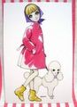Retro Shojo Girl Postcard - Poodle (2010) : Illustration by Macoto Takahashi