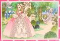 Retro Shojo Girl Postcard - Princess & Garden (2010) : Illustration by Macoto Takahashi
