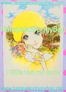 Retro Shojo Girl Postcard - Sky & Mountain (1994) : Illustration by Macoto Takahashi