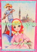 Retro Shojo Girl Postcard - Spring Holiday (2014) : Illustration by Macoto Takahashi