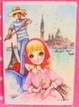 Retro Shojo Girl Postcard - Spring Holiday (2014) : Illustration by Macoto Takahashi