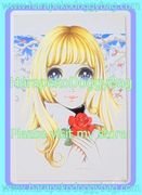Retro Shojo Girl Postcard - Winter Rose (1998) : Illustration by Macoto Takahashi Retro Shojo Girl Postcard - Winter Rose (1998) : Illustration by Macoto Takahashi