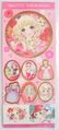 Retro Shojo Girl Sticker Sheet - Girl With Flowers Stickers (2014) : Illustration by Macoto Takahashi