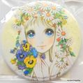Retro : Pin Button / Badge - Pansey Flowers : Illustrations by Macoto Takahashi (2016)